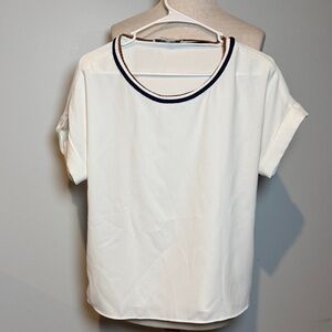 Gerard Darel White Top with Black Accents